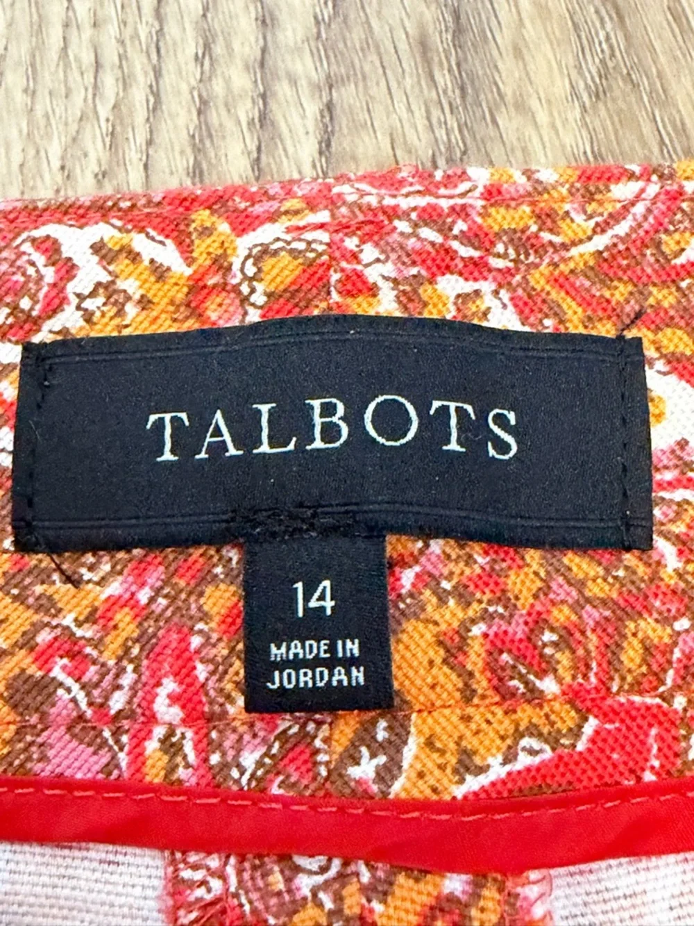 Talbots Paisley Print Tapestry Shorts in Red-Orange